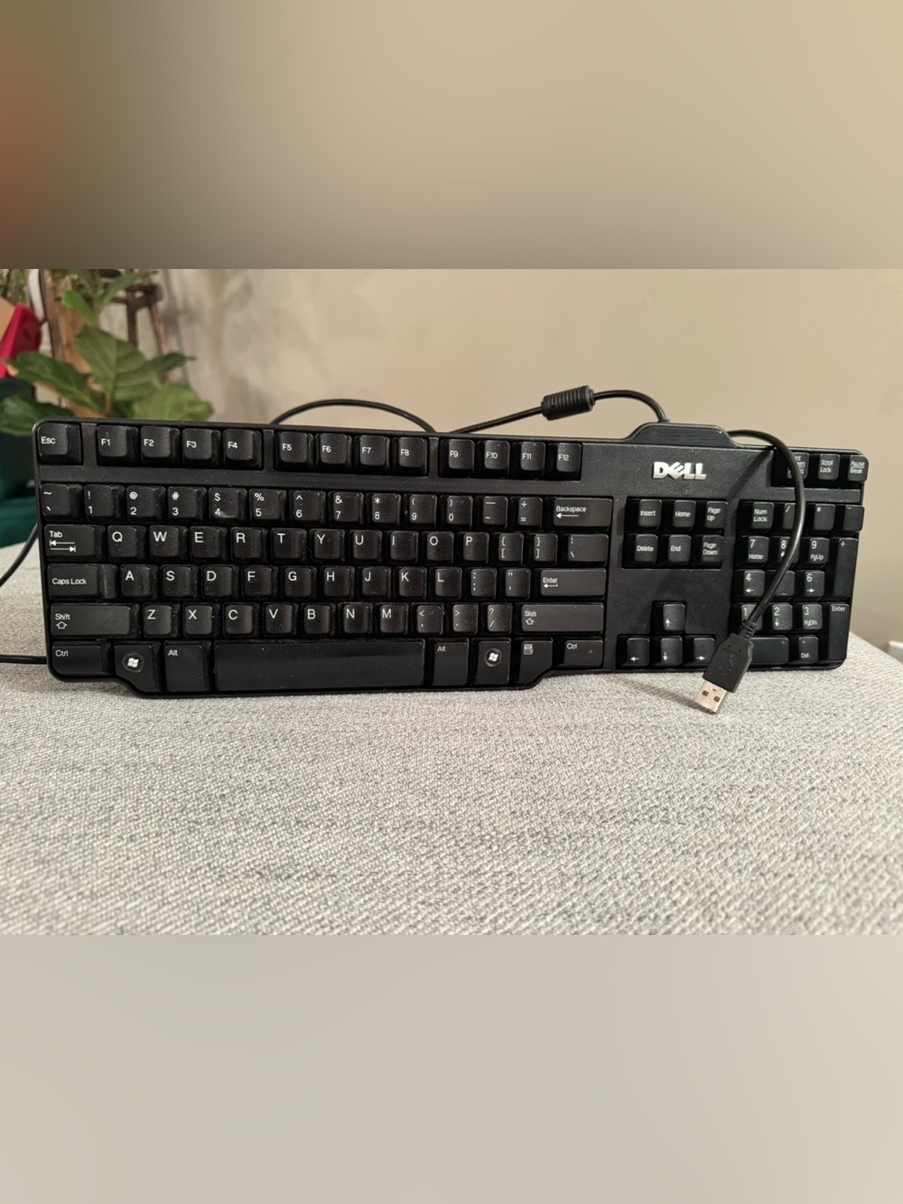 Dell Brand Wired USB Keyboard Standard 104-Key Model SK-8115 Black 6’ Cord